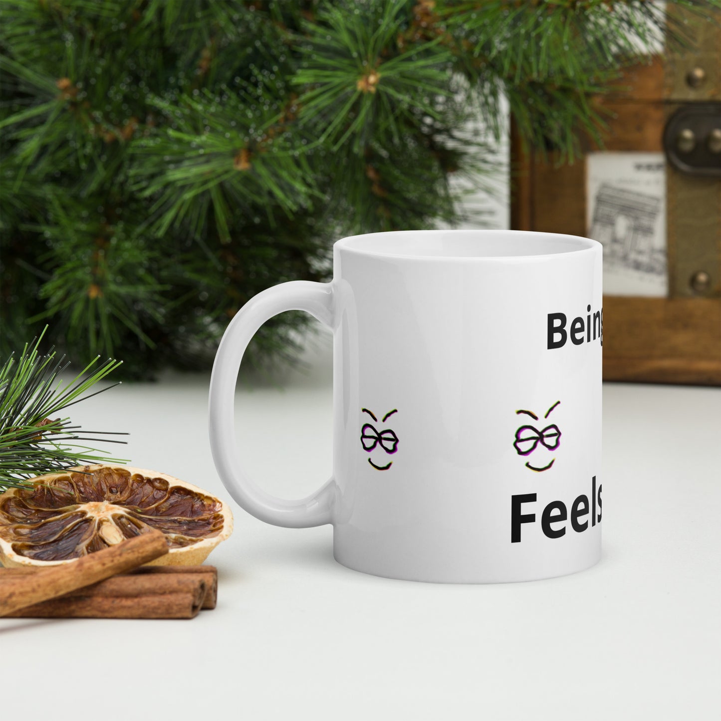 Be Happy Feel Good coffee cup