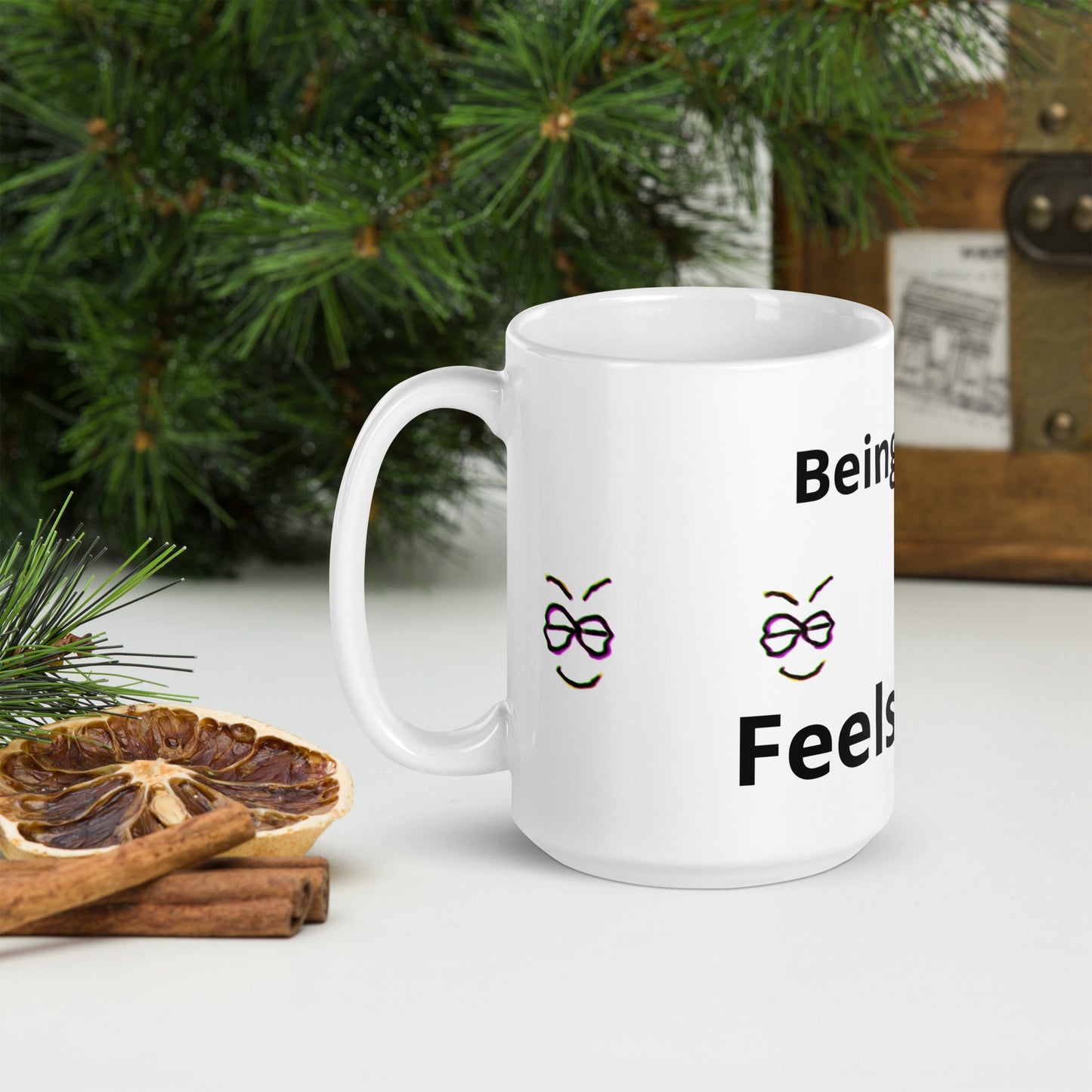 Be Happy Feel Good coffee cup