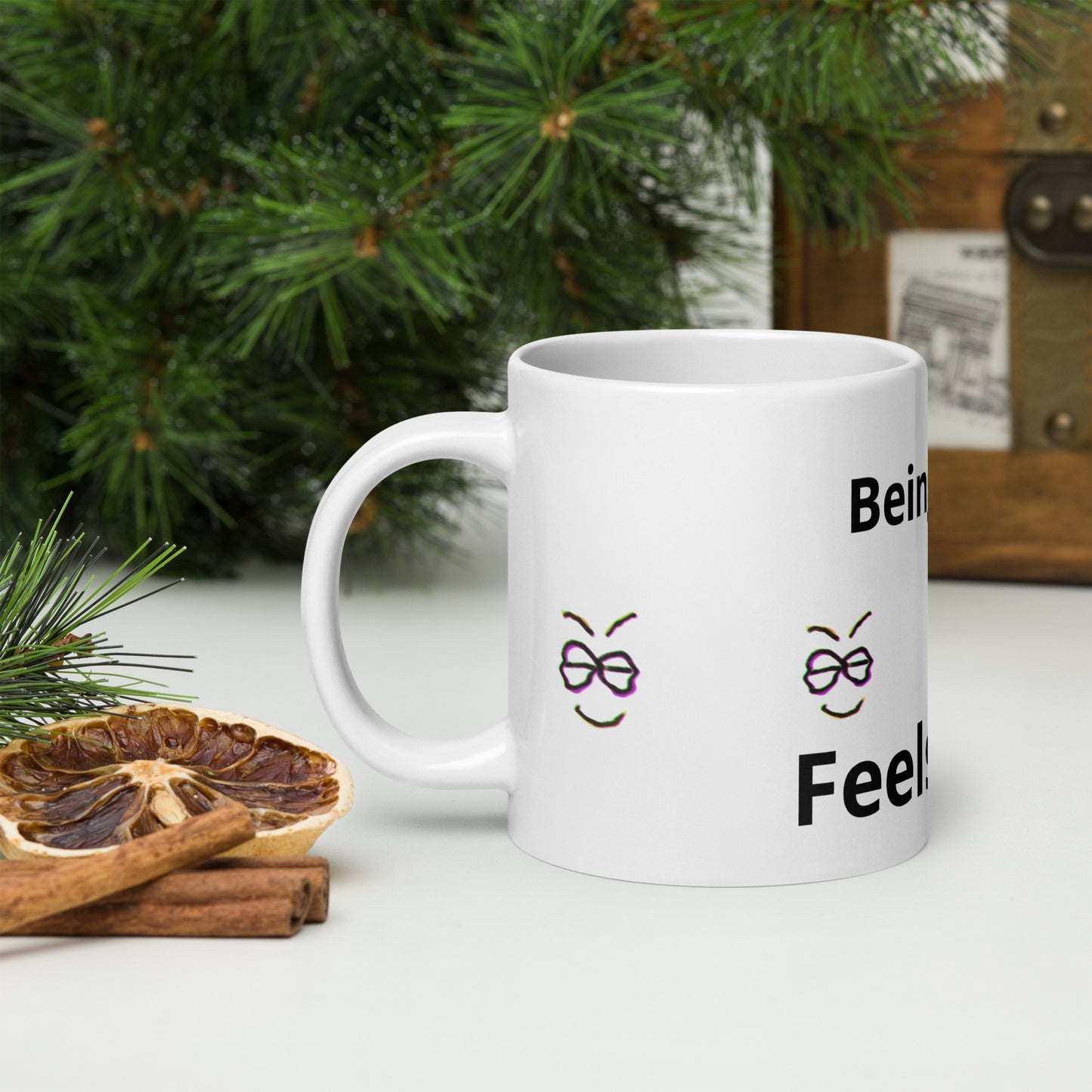 Be Happy Feel Good coffee cup